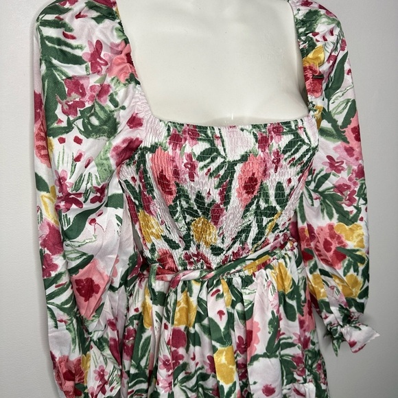 New! Simplee High Waist Lolita Dress Printed Open Back Square Neck Flare - Picture 7 of 13